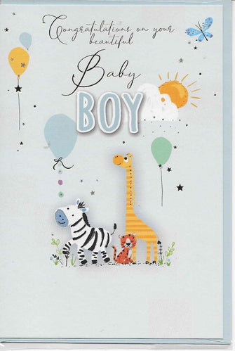 Baby Boy Newborn Greeting Card 20 x 14 cm Congratulations Beautiful