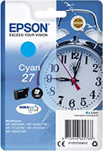 Epson 27 Cyan Alarm Clock Genuine, DuraBrite Ultra Ink Cartridge, Standard Capacity