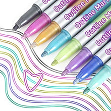 Super Squiggles Outline Marker set: 8 Colour Outline Marker Pens Shimmer Markers, Super Squiggles Outline Pens Supersquiggle Markers Craft Supplies for Advent Calendar Stocking Fillers Teenage Girls