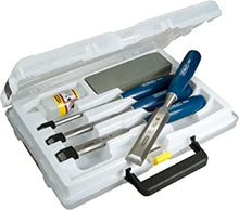 STANLEY 4 Piece Chisel Set Includes 6 12 18 25 mm High Carbon Steel Blade Chisels with Sharpening Stone and Oil 0-16-130