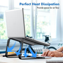 Tonmom Laptop Stand for Desk, Aluminium Laptop Riser Holder, Removable Notebook Stand Ventilated Cooling Computer Stand Compatible with 10-15.6 Laptops-Black