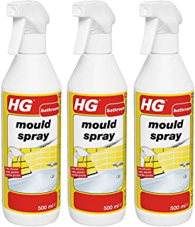 HG Bathroom Mould Spray, from Silicone Seals, Plaster and Tile Grouts, Effectively Removes All Brown and Black Stains, (3 x 500ml Bottles)