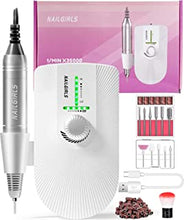 Electric Nail Drill, NAILGIRLS Portable Rechargeable Nail Drill Machine 35000RPM Professional Manicure Pedicure Nail E File Kit with 11 Bits Electric Nail Files for Acrylic Nails and Gel Nails