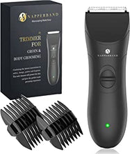 Pubic Hair Trimmer. Body Beard Stubble Head Groin Shaver and Groomer for Men. Tidy Private Parts and Balls with Replaceable Ceramic Safety Blades. Rechargeable Manscaping Made Easy Grooming Kit