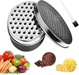 Cheese Grater with Container, Graters for Kitchen with 2 Size Lid,Cheese Shredder,Vegetable Chopper,Ginger Shredder,Chocolate Grater