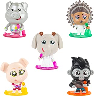 TOMY L73170 Lil' Singers Multipack, 5 Gunter, Ash, Rosita, Johnny and Meena, Meena Exclusive, Figures, Children's Toy Sing 2 Film Fans, 3 Years +