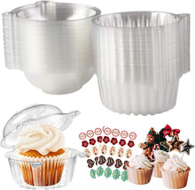 Surflyee 50 Pieces Clear Cupcake Boxes, Single Cupcake Boxes, 4.5 Inch Individual Cupcake Box for Cupcakes, Large Muffin, Salad, Cheese, Suitable for Home Baking, Party, Wedding, Cake Shop