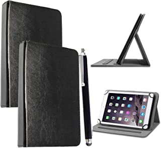 10inch Tablet Case Cover - Universal Leather Stand Case Folio Cover Magic Leather 360° Rotating Case Fits for ALL 10" Inch & 10.1" Inch Tablets + Stylus Pen (BLACK)