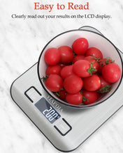 Digital Kitchen Scale, 5kg/11lb Professional Electronic Weighing Scales with LCD Display, Premium Stainless Steel Food Scales