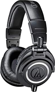 Audio-Technica M50x Professional Studio Headphones for studio recording, creators, DJs, gaming, podcasts and everyday listening - Black
