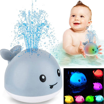 Toys for 1 2 3 4 5 Year Old Boys Girls,Baby Bath Toys,Whale Automatic Spray Water Bath Toy with LED Light,Induction Sprinkler Bathtub Shower Toys for Toddlers,Pool Bathroom Toy Gift for kids age 1-6