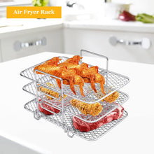 Air Fryer Rack for Ninja Air Fryer Multi-Layer Double Basket Air Fryer Accessories 304 Stainless Steel Grilling Rack Toast Rack Cooking Rack for Oven Microwave Baking Roasting (C)