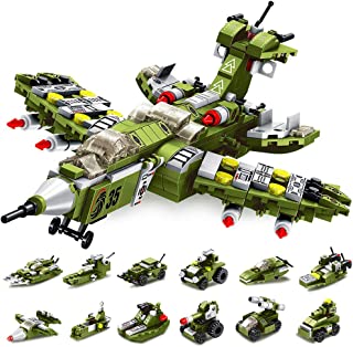 VATOS STEM Building Toys 576 PCS Destroyer Fighter Playset Army Toy 25-in-1 Warcraft Creative Engineering Educational Construction Blocks Kits for Boys,Girls Best Gifts for Kids Aged 6-10+ Yr Old