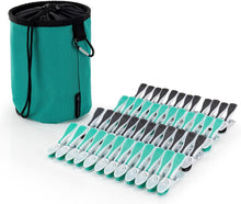 Hangerworld Set Premium Turquoise Peg Bag & Plastic Soft Grip Clothes Pegs Hanging Pegs Basket (48 Pegs, Turquoise)