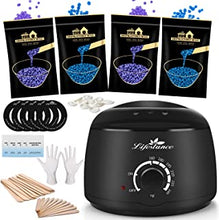 Lifestance Waxing Kit, Wax Warmer Hair Removal Kit with 400g Relaxing Lavender Formulas Hard Wax Beads and 20Pc(10Large &10 Small) Applicator Sticks, Hard Wax Kit for Body, Legs, Face,Underarm, Bikini