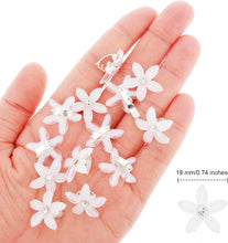 WLLHYF 20 Pcs Small Flower Hair Clips, Mini White Flower Hair Clips for Girls Women Cute Hair Pins Mini Claw Clips Bling Hair Barrettes Wedding Hair Accessories Kids Baby Toddler Gift (white)