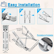Amazon Brand - Eono Laptop Stand, Fold-Up, Adjustable, Ventilated, Portable Laptop Holder for Desk, Aluminum Foldable Laptop Ergonomic Riser