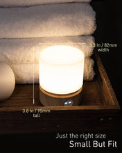 Smilodon Timer Night Light, Small LED Bedroom Lamp, Bedside Table Lamp, Night Light Kids, Baby Breastfeeding, Woodgrain, Dimmable, Battery Operated, Warm Mood Light Color