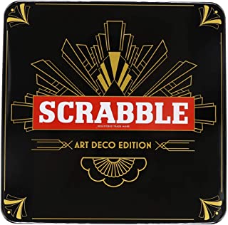 Tinderbox Games | Scrabble Art Deco Tin | Board Game | Ages 10+ | 2-4 Players | 60 Minute Playing Time