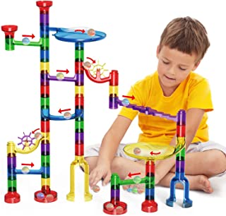 LOYO Marble Run Toy, Marble Runs STEM Educational Learning Toy, Marble Race Coaster Construction Railway Building Blocks Toy for Boys Girls 4 5 6 7 8 + Year Old