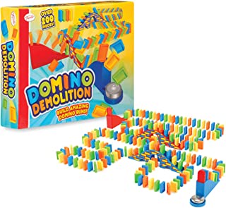 Toyrific | Complete Domino Demolition, Educational Kids Domino Run Set, Including 200 Dominoes, 2 Ramps And 2 Bridges