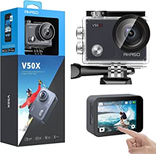 AKASO V50 X Action Camera, Native 4K Wifi Underwater 40M EIS Anti-Shake Cam with Touch Screen, Remote Control, Waterproof Case and Mounting Accessories Kit