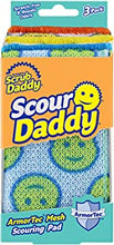 Scrub Daddy Scour Daddy, Scourers Sponge, Non Scratch Scouring Pads, Heavy Duty Scourer Pad for Cleaning Dishes, Alternative to Metal Kitchen Scourers, Dish Sponges for Washing up, Multipack of 3