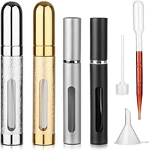 Hyber&Cara Perfume Atomiser Refillable Empty Fragrance Bottle Aftershave Spray Scent Pump for Travel Out-Going 2x5ml + 2x12ml