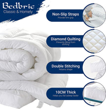 Bedbric Mattress Topper Double Bed 4 Inches Thick - Soft & Fluffy Quilted Double Mattress Topper - Hypoallergenic Mattress Toppers with Elastic Straps.