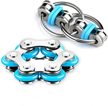 Bike Chain Fidget Toys Set, Six Roller Chain & Key Flippy Chain for ADHD, ADD, Autism, Anxiety Relief for Adults and Teens