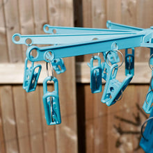 HANGERWORLD 20 Peg Blue Plastic Hanging Laundry Socks Lingerie Clothes Portable Indoor Outdoor Airer Dryer