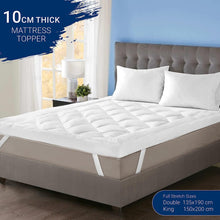 Bedbric Mattress Topper Double Bed 4 Inches Thick - Soft & Fluffy Quilted Double Mattress Topper - Hypoallergenic Mattress Toppers with Elastic Straps.