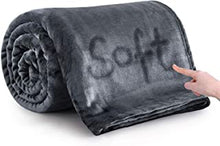 MOONLIGHT20015 Silk Touch Warm Flannel Fleece Blankets - 400 GSM Grey Throws for Sofa Fluffy Blanket Bed Throw for Bedroom, Couch, Travel, Kids, Bedroom Accessories (Dark Grey, Double (150 x 200 CM))