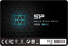 Silicon Power SSD 512GB 3D NAND A55 SLC Cache Performance Boost 2.5 inch SATA III 7mm (0.28") Internal Solid State Drive