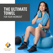 OlimpiaFit Set of 3 Microfiber Towels Fast Drying Gray Travel Backpacking Yoga Swimming Sports Fitness Exercise Gym Body Face Sweat Towel