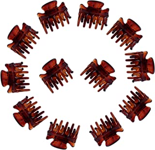 12 Pieces Small Hair Clips,3cm x 2cm/1.18inch x 0.78 inch Brown Mini Hair Claw Clips Plastic Hair Jaw Clips for Women and Girls