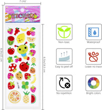 3D Stickers for Kids Toddlers Vivid Puffy Kids Stickers 24 Diffrent Sheets Over 550, Coloured 3D Stickers for Boys Girls Teachers as Reward, Gift, Craft Scrapbooking