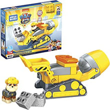 Mega Bloks PAW Patrol Rubble's City Costruction Truck, 1 Poseable Rubble Figure, 16 Mini building blocks, Building Toys for Toddlers, Ages 3+, GYW91