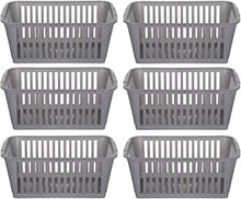 25cm Silver Plastic Handy Basket Storage Basket - Pack of 6