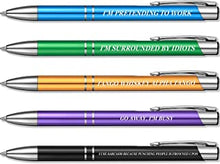 5 Packs of Funny Pen Set for Colleagues Ballpoint Pens Cheeky Novelty Pens Cool Rude Stationery Office Desk Accessories Work Leaving Gift for Teachers Adults, 5 Colors(Vibrant Style)