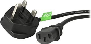 StarTech.com 10ft (3m) UK Computer Power Cable, 18AWG, BS 1363 to C13, 10A 250V, Black Replacement AC Power Cord, Kettle Lead / UK Power Cord, Power Supply Cable, TV/Monitor Power Cable (PXT101UK3M)