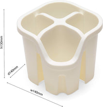 Addis Eco 100% Recycled Plastic Cutlery Utensil Drainer Tray holder caddy with 4 compartment, Light Grey