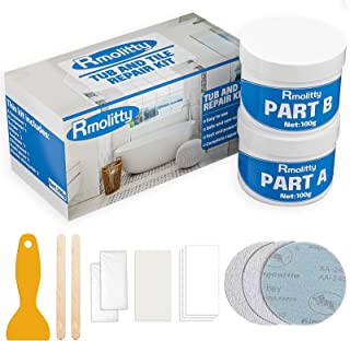 Rmolitty Shower Tray Repair Kit, 200g Tub, Tile and Shower Repair Kit, Waterproof and Leak-Proof Bathtub Repair Kit, Bath Repair Kit to Repair Scratches, Holes, Cracks…