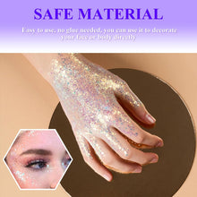 Sularpek Face Glitter Gel, 50ml Hair Glitter, Body Glitter, Sequins Shimmer Liquid Eyeshadow, Mermaid Sequins Glitter for Face Body Eye Hair Festival Party Makeup Decoration