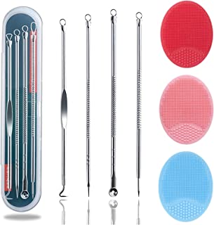 Blackhead Remover Tool Kit,4 Pieces Comedone Extractor Tool Blemish Whitehead Removal Acne Needle Pimple Spot Popper Stainless Steel (Blackhead Extractor Tool)