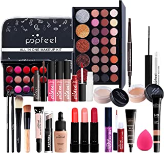 Professional Makeup Set,MKNZOME 28Pcs Make Up Set With Make-up Bag Portable Travel Makeup Kit Birthday Xmas Makeup Gift Set Eyeshadow Palette Foudation Lip Gloss for Teenage & Adults