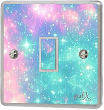 Girls Pink & Blue Light Switch Sticker Vinyl/Skin cover, sw152