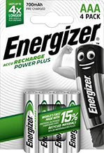 Energizer Rechargeable Battery AAA, Recharge Power Plus, 4 Pack