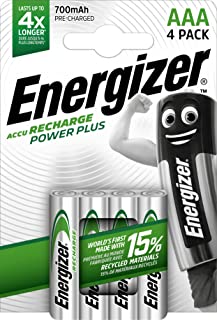 Energizer Rechargeable Battery AAA, Recharge Power Plus, 4 Pack