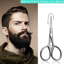 1 Pack Round Tip Nose Hair Scissors, Stainless Steel Safe Round Head Small Scissors Beard Eyebrow Facial Baby Dog Hair Cut Trimming Men and Women